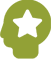 A green pixel art of a person with a star in their head.